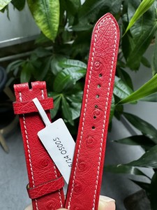 Bracelets de montre faits à la main en cuir d'autruche, style exotique, bracelets en cuir véritable, style de couture, logo personnalisé - Product Image 5