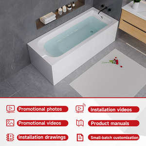 Kinglauren 120-190ซม. ขนาดเล็กมากสไตล์ฝรั่งเศสสีขาวสำหรับบ้านสปาในร่มพร้อมชุดกาลักน้ำล้นอ่างแช่อะคริลิ - Product Image 2