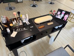 Nail table retro upgrade American <b>clip</b> on lamp economy nail salon table single or double person internet celebrity minimalist Ja - Product Image 3