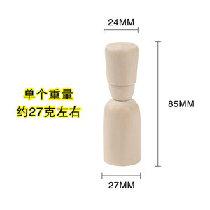 Figura de madera de color natural, 27x85mm, muñeco pintado DIY, adorno decorativo para niños, manualidades. - Product Image 5