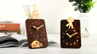Cadeau de pendaison de crémaillère : Horloge en bois avec cadran personnalisé, design moderne, pour la maison, le bureau ou la table.