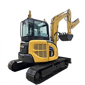 Miniexcavadora de cadenas Komatsu PC55MR con cazo de excavación de 0.12m de capacidad, 5 toneladas de peso operativo y bomba hidráulica - Product Image 1
