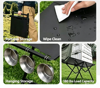 Table tactique multifonctionnelle moderne en acier inoxydable pliable en une seconde, portable et extensible pour le camping