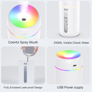 Humidificador Portátil <span class=keywords><strong>Mini</strong></span> de 350 ml con Luz LED, Doble Humidificación, Difusor de Aceites Esenciales, para Hotel, Hogar, Coche, Exterior, USB - Product Image 4