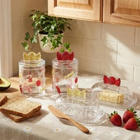 Pot en verre hermétique pour bonbons et fruits, idéal pour Noël, conteneur alimentaire, cadeau de fêtes, ustensile de cuisine de Noël