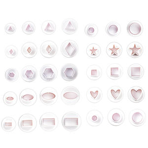 أداة محاكاة للخبز، قالب بسكويت بسيط بأشكال هندسية أساسية يعمل بالضغط، قالب زنبركي - Product Image 1