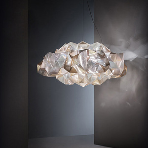 Creative Geometric Cloud Pendant Light Oval Shape Led Chandelier Single Head White Gold Champagne Black Purple Color Options - Product Image 3