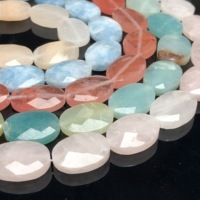 Cuentas de Piedra Ovaladas Facetadas de Cristal Natural de 13x18 mm, Hilo de Cuentas de Piedras Preciosas en Forma de Lágrima para la Fabricación de Joyería DIY, 20 cm, 8 Pulgadas