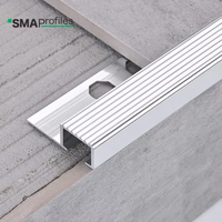 Profilé de nez de marche en aluminium antidérapant, protection de bord de marche en aluminium extrudé, trou hexagonal pour escaliers en bois ou en carrelage