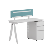 Escritorio Minimalista Totalmente Blanco para 1 Persona, Muebles de Oficina Modulares para Pequeñas y Medianas Empresas, Decoración de Oficina para Personal Independiente
