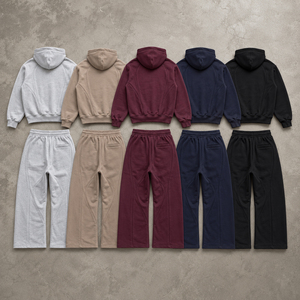 Fabricants de vêtements – Ensemble de survêtement personnalisé unisexe en molleton épais avec sweat à capuche zippé et pantalon de survêtement pour hommes - Product Image 2