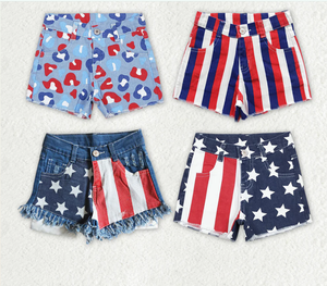 กางเกงยีนส์ขาสั้นสำหรับเด็กผู้หญิงวันที่ 4 กรกฎาคม - Product Image 1