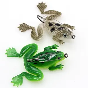 도매 미니 3.5cm 6cm 베이스 미끼 부드러운 개구리 사전 장비 인공 낚시 미끼 잡초없는 후크