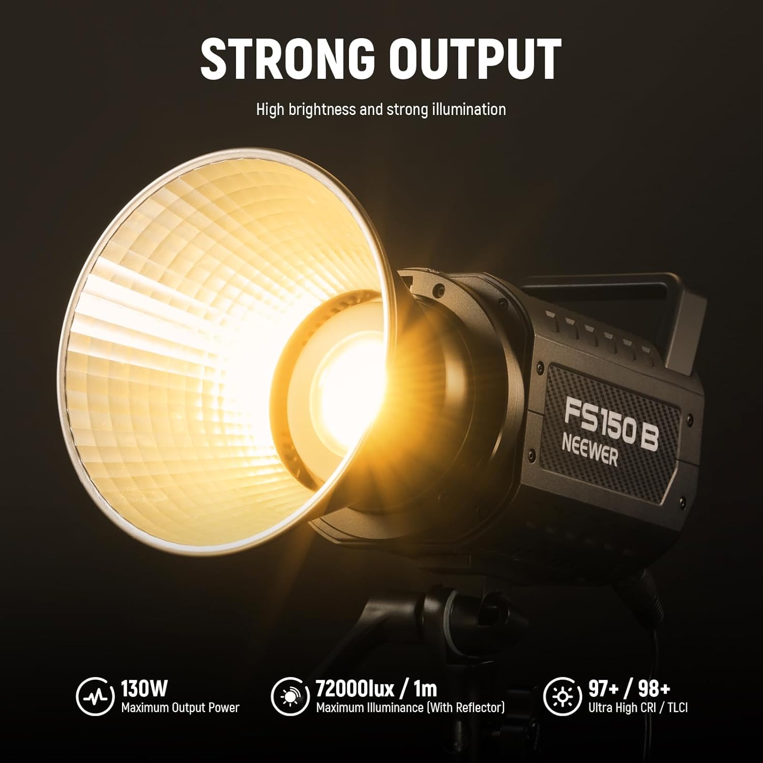 NEEWER FS150B LEDビデオライト 2.4G/APP制御、130WバイカラーCOB静音