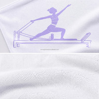 Serviette de sport Pilates en coton 100% à impression numérique personnalisée, séchage rapide, couleurs variées, commande de serviettes de sport, faible MOQ