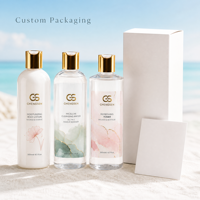 Bouteille en plastique ronde transparente personnalisée en PET 5-1000 ml avec bouchon à visser, flacon de distribution de lotion cosmétique liquide, shampooing