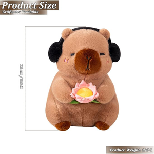 Peluche de Capibara Realista con Diseño Personalizado y Flor de Loto, Juguete de Peluche para Decoración de Dormitorio Infantil - Product Image 4
