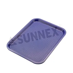 Sunnex toptan yuvarlak Anti kayma hizmet için teneke tepsi Bar dayanıklı PP kaymaz yiyecek tepsisi