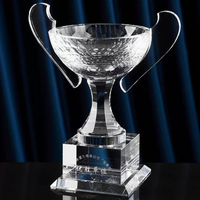 Trophée en verre cristal pour coupe de football, prix direct usine, best-seller, pour récompense d'événements sportifs