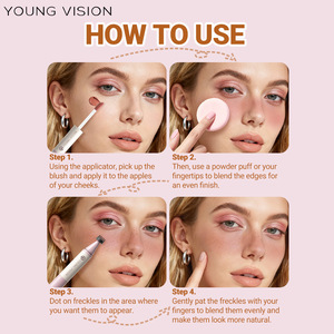 Young Vision - Lápiz Delineador de Ojos de Doble Punta con Rubor Líquido, 4 Colores, Maquillaje Natural para el Rostro - Product Image 4