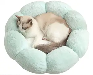 Warm Kalmerende Donut Kat En Hond Bed Huisdier Kussen Bed Bloemvorm Kat Bed