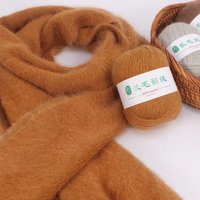 Mischgarn aus Nerzwolle Handstrickgarn Daunengarn 14/2 50g Langhaar-Nerzgarn
