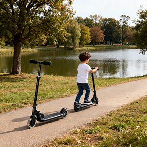 Trottinette <span class=keywords><strong>électrique</strong></span> <span class=keywords><strong>tout</strong></span>-<span class=keywords><strong>terrain</strong></span> pour enfants, pneus pliables, moteur puissant pour les aventures hors route - Product Image 4