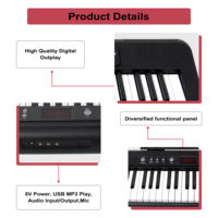 Piano numérique portable BD-681Y, clavier 61 touches avec écran LCD, orgue électronique portable, clavier pour débutants, vente en gros