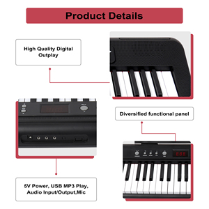 <span class=keywords><strong>Piano</strong></span> Digital Portátil BD-681Y, Teclado de 61 Teclas con Pantalla LCD, Órgano Electrónico Portátil, Teclado para Principiantes, Venta al por Mayor - Product Image 2