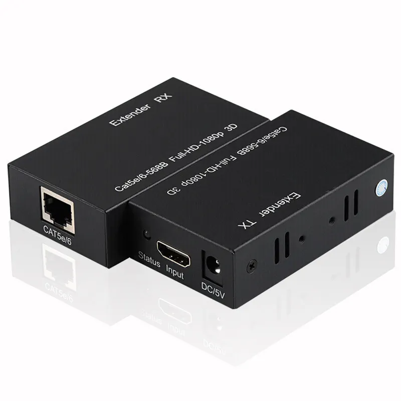 HD extender 60M Network cable HD signal amplifier to RJ45 Network port Single network cable video extender