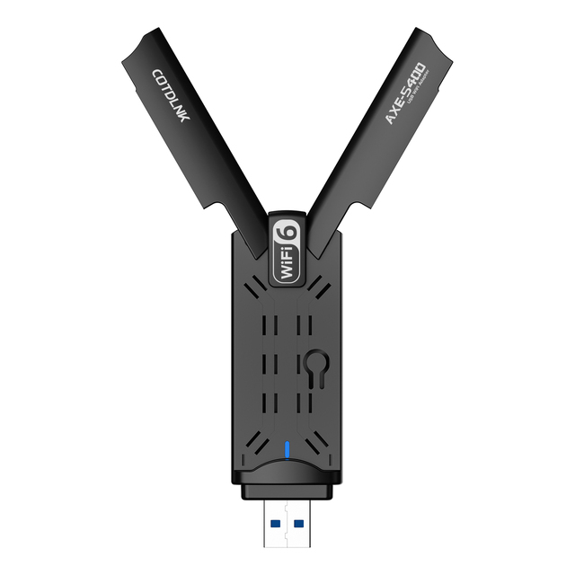 QLOCOM WiFi Adapter Repeater AX5400 Tri Band WiFi6 USB Adapter Network Card with RTL8832CU for PC Windows 11/10