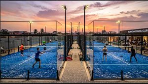 Campo da padel panoramico modulare di facile installazione con erba sintetica e tettoia elettrica - Product Image 5