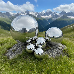 Juego de 5 Bolas de Acero Inoxidable para Decoración, Espejo Hueco Pulido, para Uso en Interiores y Exteriores, Hogar y Jardín - Product Image 2