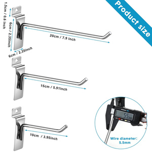 Metal Double Slatwall <b>Hooks</b> or Retailer Stores Shops Supermarkets <b>Hooks</b> Metal Mobile <b>Hooks</b> for Display with Price Tag High Level - Product Image 2