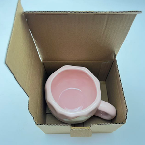 280ml Korean Style Hand Pinched Irregular Ceramic Mug Hand-painted Flower Heart Coffee Breakfast Afternoon <b>Tea</b> Dishwasher Safe - Product Image 6