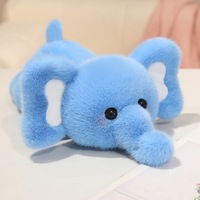 Peluches d'animaux compagnons de bureau : Ours brun, Chat brun, Lapin et Éléphant bleu