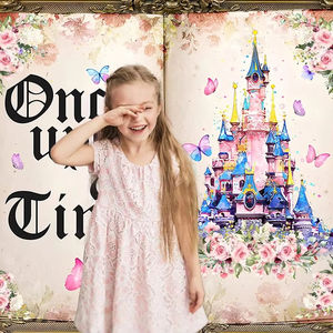 Libro de cuento de hadas fotografía telón de fondo colorido Castillo historia tapiz para fiesta de cumpleaños de niña boda elegante estudio Diwali - Product Image 1