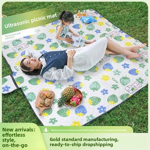 Nouveau Tapis <span class=keywords><strong>de</strong></span> Pique-Nique Ultrasonique Antidérapant et Imperméable 2026, Motif Dessin Animé, pour Camping, Plage et Tente Extérieure - Product Image 3