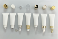 Crème contour des yeux personnalisée 20g 10ml Tube d'emballage cosmétique vide crème contour des yeux de couleur des lèvres en plastique pressé avec tête vibrante en céramique
