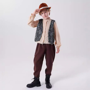Disfraz de Cerveza Alemana para Niños y Niñas, Conjunto de Sombrero y Disfraz para Actuaciones Escénicas y Culturales, Algodón, Primavera 2025 - Product Image 4