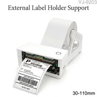 Imprimante d'étiquettes thermiques YUANAIDC YJ9203 4x6, largeur d'étiquette 30-110 mm, imprimante d'étiquettes d'expédition USB pour Shopee Lazada J&T Ninja Van CE FCC
