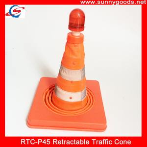 وقت الليل على جانب الطريق في حالات الطوارئ استخدام متعددة الأغراض المنبثقة للطي السلامة قمع مخروطي الشكل للمرور مع مصباح ليد - Product Image 5