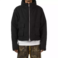 Veste matelassée courte réversible de haute qualité avec logo personnalisé pour l'hiver, col montant, fermeture éclair, taille plus, veste de créateur pour homme