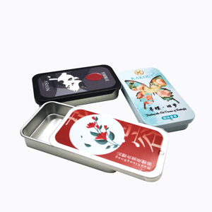 Good Quality Rectangular Aluminium Tin With Sliding Lid Custom Multicolor Slide Tin Box hot sale slide top metal tins