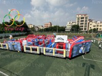 Aire de jeux gonflable commerciale pour enfants et parc à thème GUANGZHOU NEW LEAP, capacité de 140 personnes, bâche en PVC, taille personnalisable