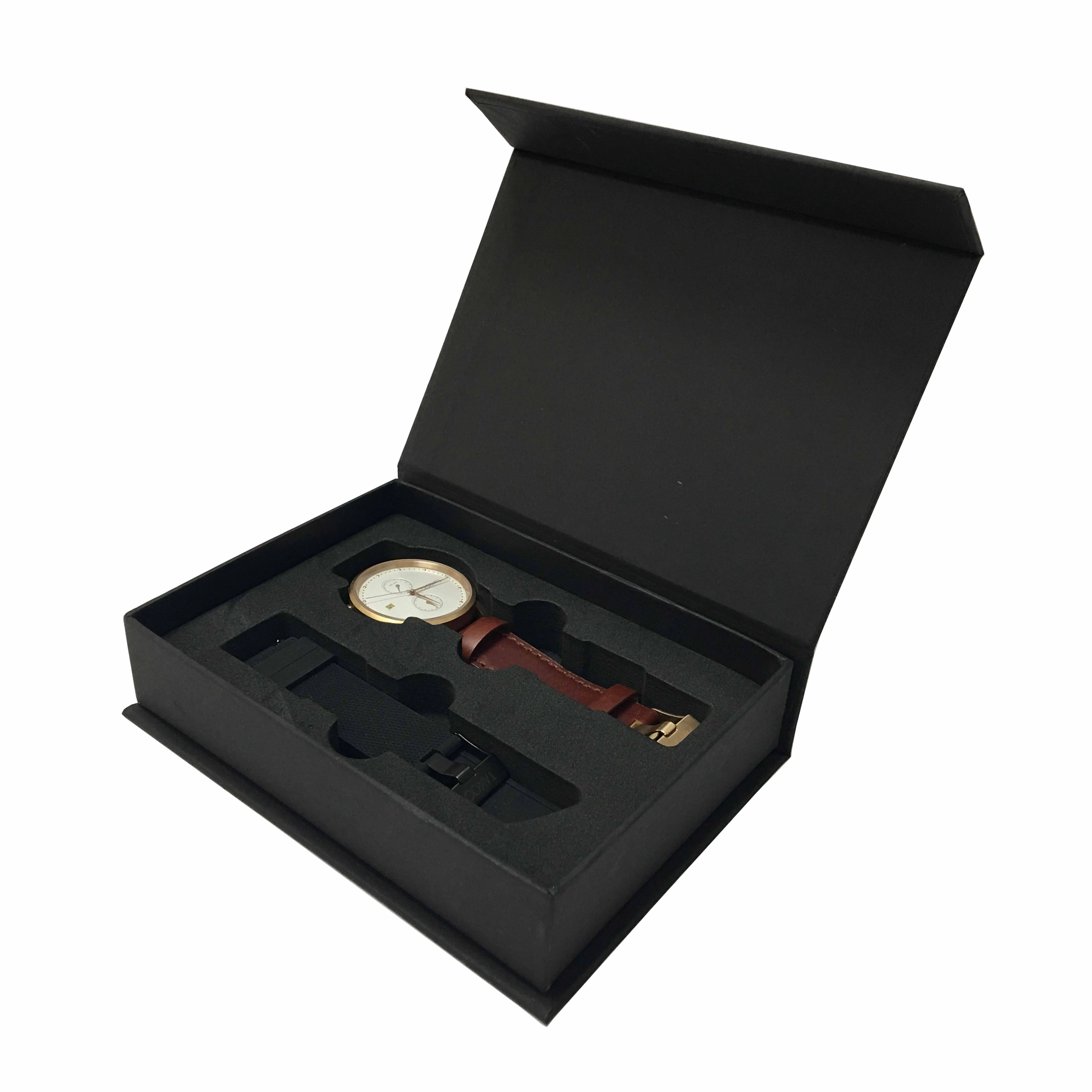 Caja de reloj con logotipo personalizado, caja de embalaje de reloj de lujo, caja de reloj de papel