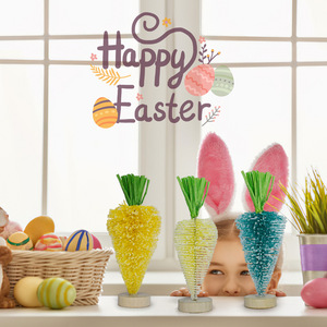 Decoraciones de Pascua de simulación de rábano monocromático miniatura, zanahorias artificiales, regalos para niños, accesorios para fiestas de Pascua - Product Image 4