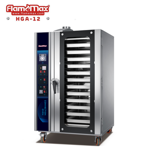 Four à gaz rotatif à grande capacité en acier inoxydable avec 12 plateaux, four <span class=keywords><strong>de</strong></span> boulangerie commercial à haute production avec circulation d'air chaud pour gâteaux - Product Image 1