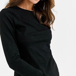 Camiseta de manga larga Formal informal holgada de alta calidad, ropa de calle con cuello redondo, logotipo bordado, decoraciones con botones, talla grande disponible - Product Image 1