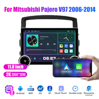 Radio Mobil Android 2 Din Layar QLED 2K 11.8 inci dengan Tombol Ganda Diamond untuk Mitsubishi Pajero V97 2006-2014 Stereo Android Auto Carplay